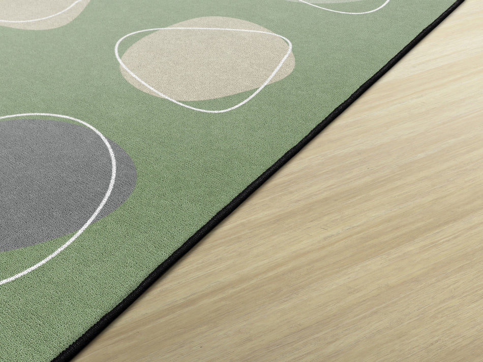 CALM SPOTS GREEN RECTANGLE CARPETS 7'6" X 12'