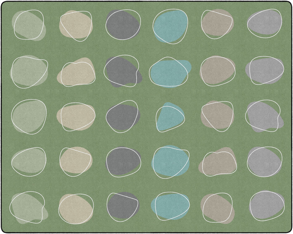 CALM SPOTS GREEN RECTANGLE CARPETS 10'6" X 13'2"