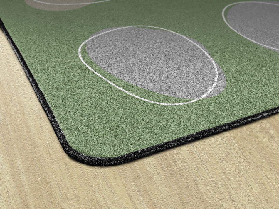 CALM SPOTS GREEN RECTANGLE CARPETS 10'6" X 13'2"