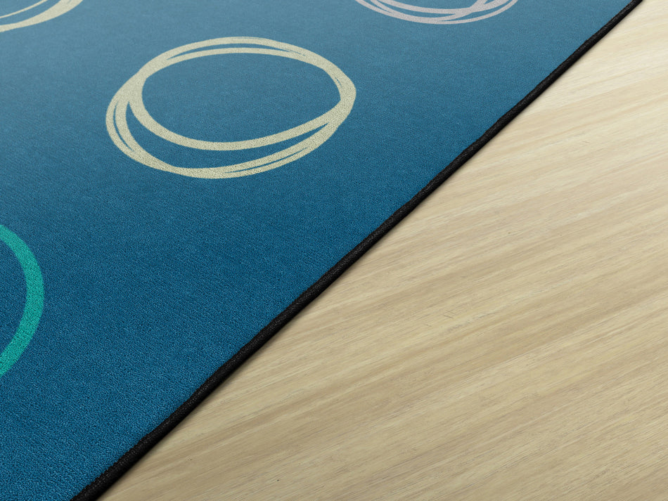 CIRCLE SAMPLER CALMING BLUE RECTANGLE CARPETS 10'6" X 13'2"