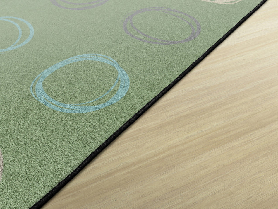 CIRCLE SAMPLER CALMING GREEN RECTANGLE CARPETS 6' X 8'4"