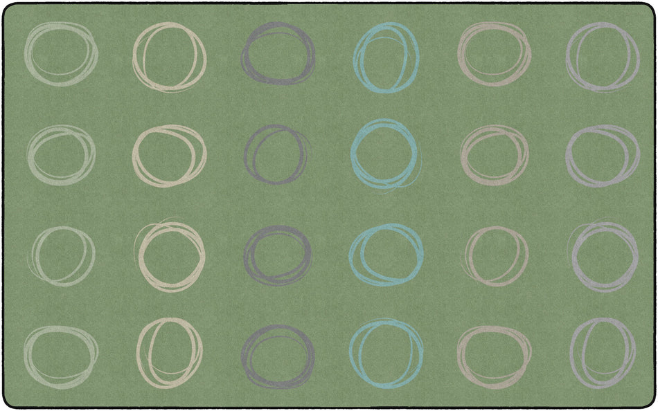 CIRCLE SAMPLER CALMING GREEN RECTANGLE CARPETS 7'6" X 12'