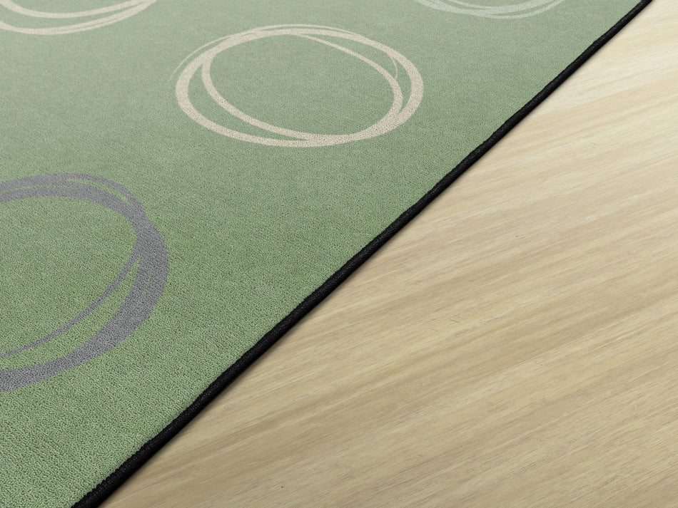CIRCLE SAMPLER CALMING GREEN RECTANGLE CARPETS 7'6" X 12'