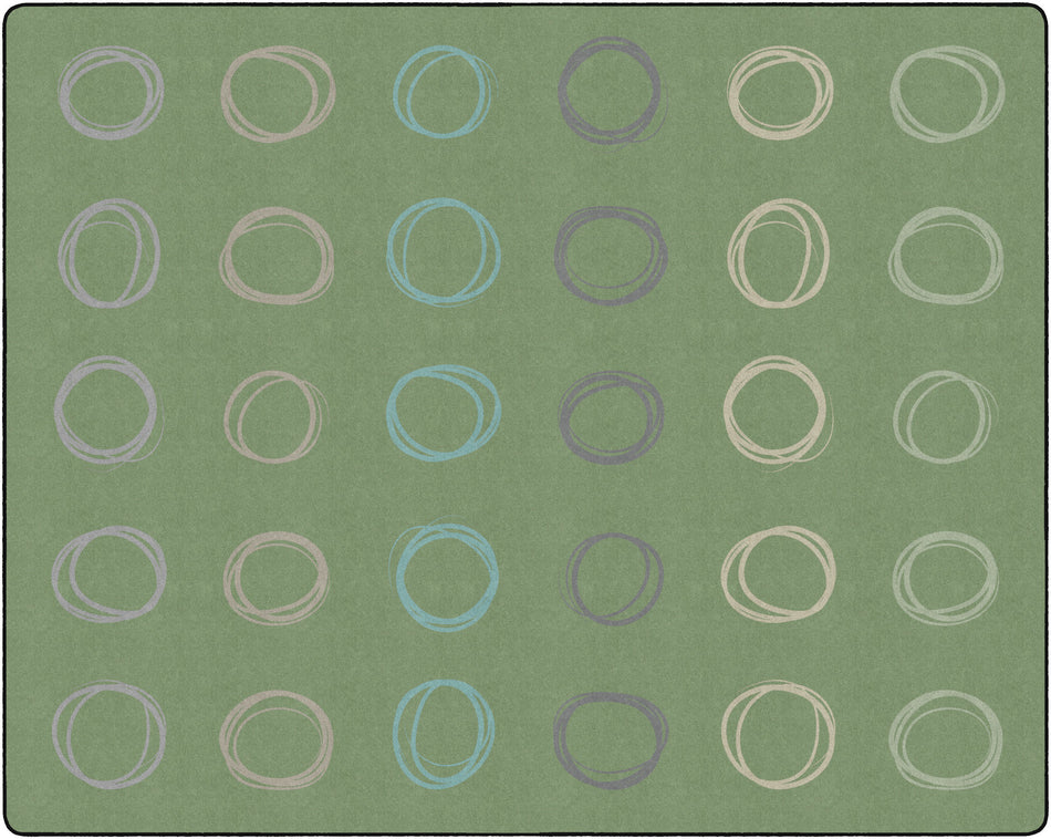 CIRCLE SAMPLER CALMING GREEN RECTANGLE CARPETS 10'6" X 13'2"