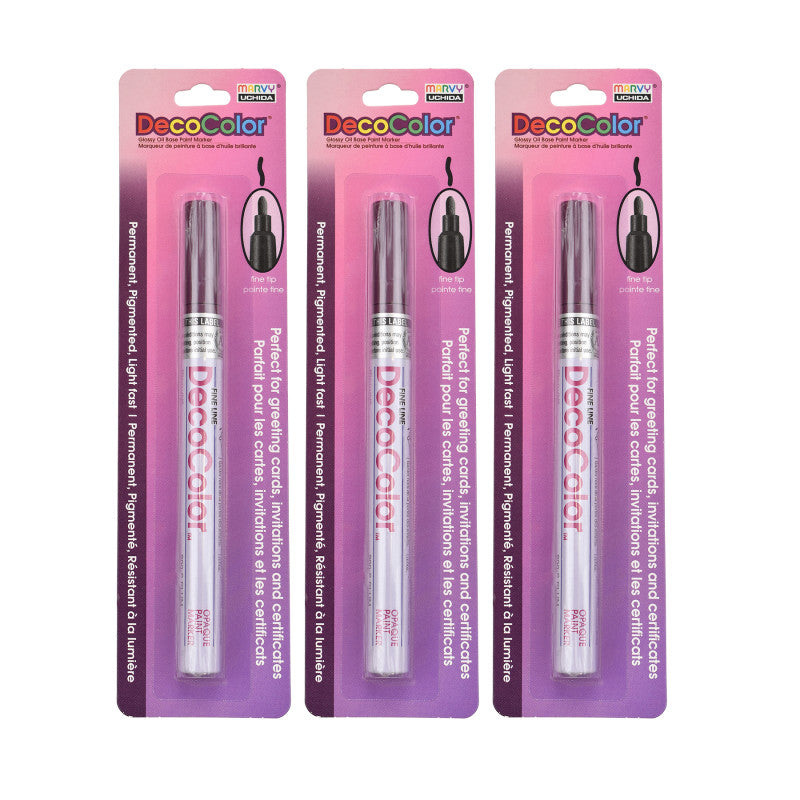 DecoColorÂ® Paint Marker, Fine Tip, 200-S, Plum #64, Set of 3