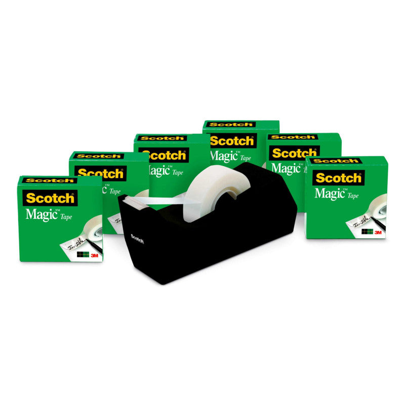Magic&trade; Tape Refill Rolls, 3/4", 6 Count with Desktop Dispenser