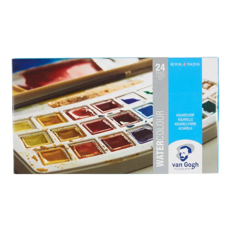 Watercolor Plastic Pocket Box, 24 Pan General Selection