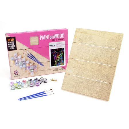 Small Paint On Wood by Number - Groovy Cat