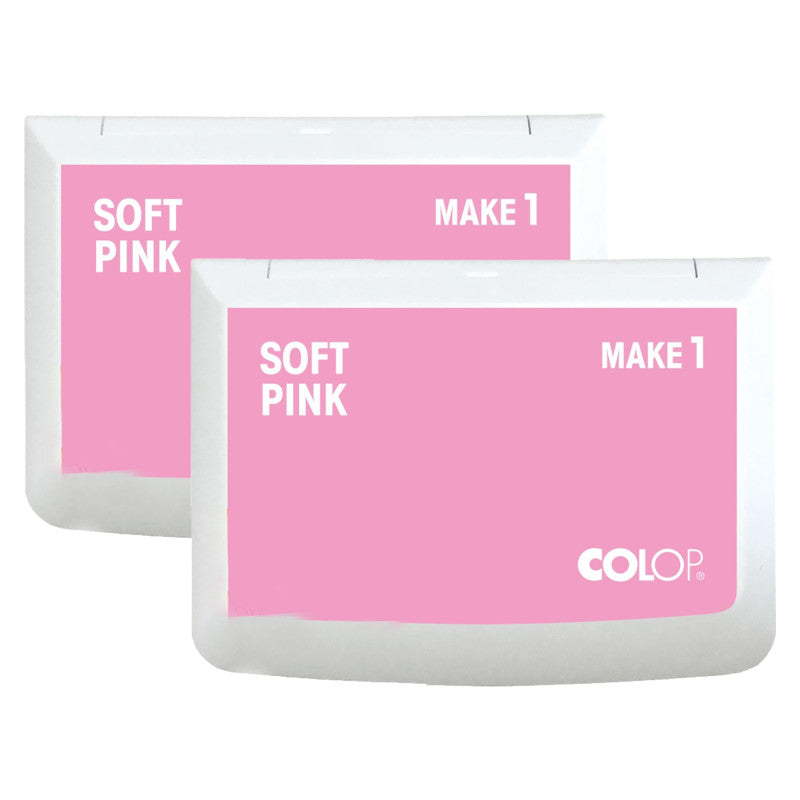Make 1 Water-Based Acid-Free Craft Ink Stamp Pad, 3.5 x 2 Inches, Soft Pink, 2 Pack