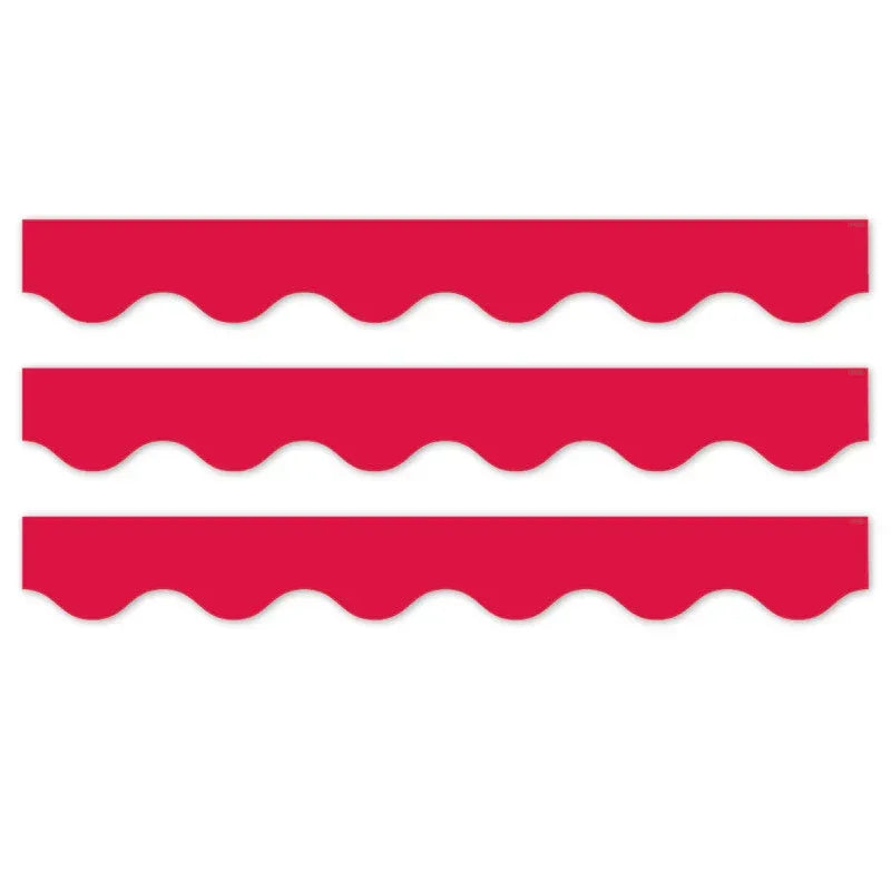 Core Decor Red Wavy EZ Border, Bulletin Board Border, 48 Feet Per Pack, 3 Packs