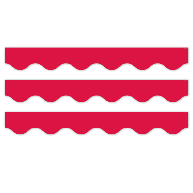 Core Decor Red Wavy EZ Border, Bulletin Board Border, 48 Feet Per Pack, 3 Packs