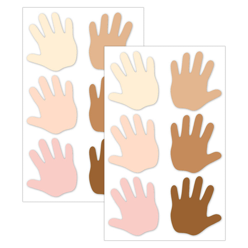 Multicultural Hands 6" Designer Cut-Outs, 36 Per Pack, 2 Packs