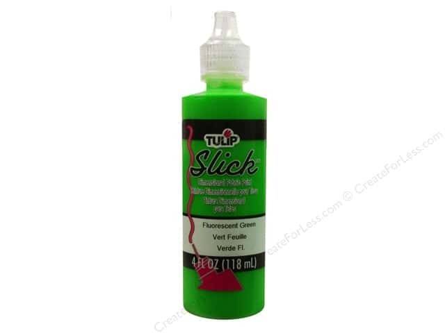 Tulip Dimensional Fabric Paint Slick 4 oz. Bottles Fluorescent Green