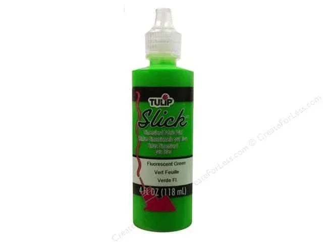 Tulip Dimensional Fabric Paint Slick 4 oz. Bottles Fluorescent Green