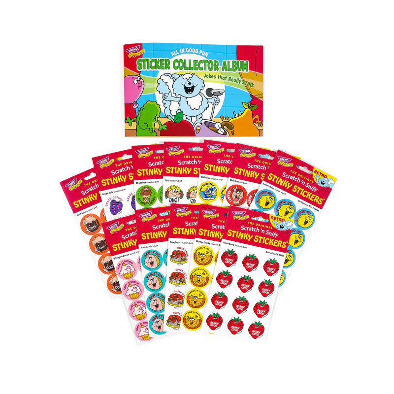 All in Good Pun Retro Scratch 'n Sniff Stinky Stickers&reg; + Album