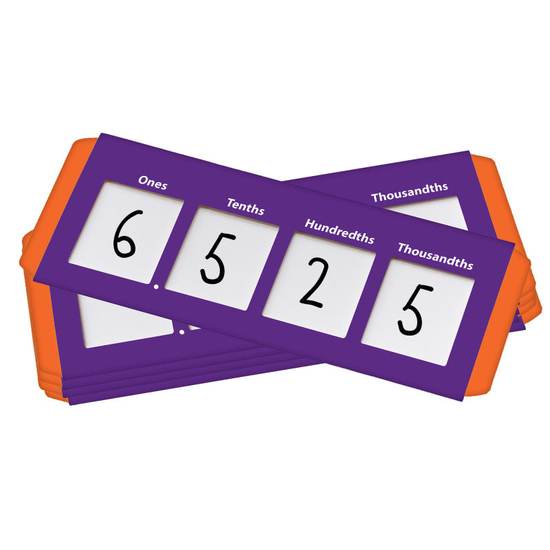 Place Value Sliders, Thousandths to Ones, Set of 10