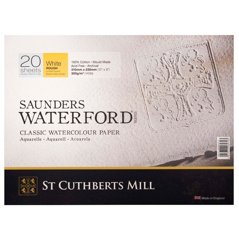 Saunders Waterford Watercolor Block, Rough, White, 140lb/300gsm, 20 Sheet, 12x9 inch, 1 Count fc2c56e04cf14803cdcd7b785372ad1b91db310e