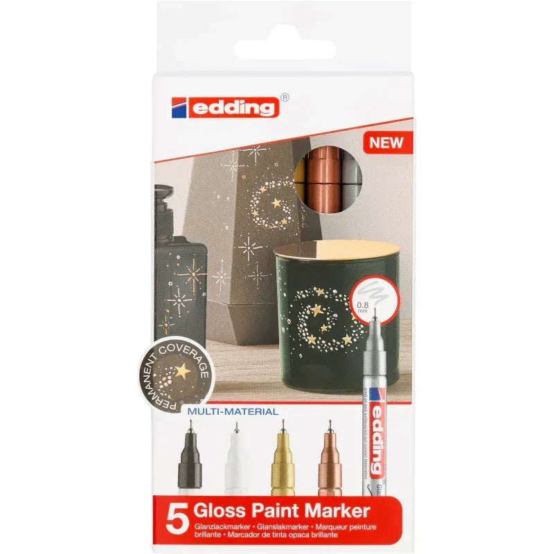 780 Series Gloss Paint Marker, Metallic Colors, Set of 5