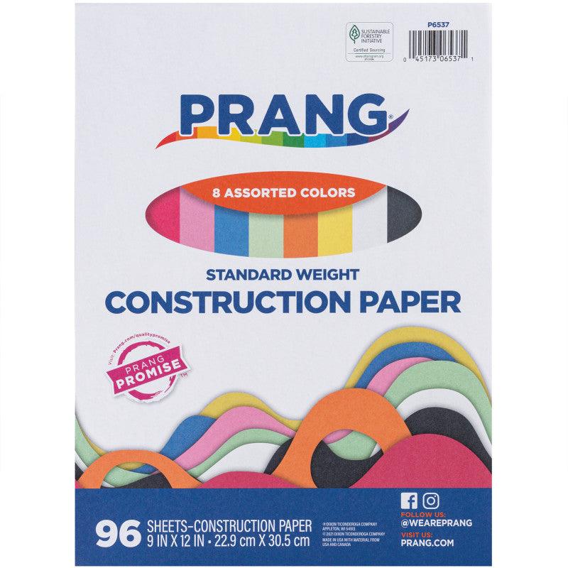 Lightweight Construction Paper, 8 Colors, 9" x 12", 96 Sheets