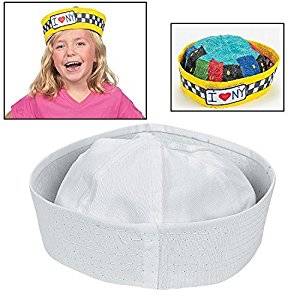 Design Your Own White Cotton Sailor Hats - 12/Pkg.