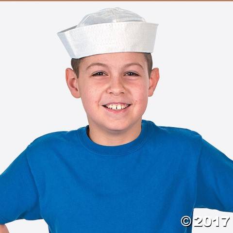 Design Your Own White Cotton Sailor Hats - 12/Pkg.