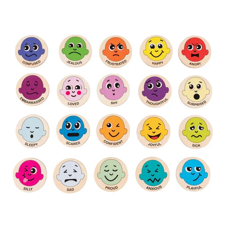 Emotions Wooden Magnets