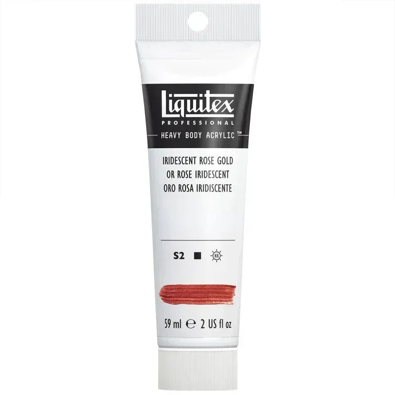 Professional Heavy Body Acrylic Paint, 59 mL Tube, Iridescent Rose Gold