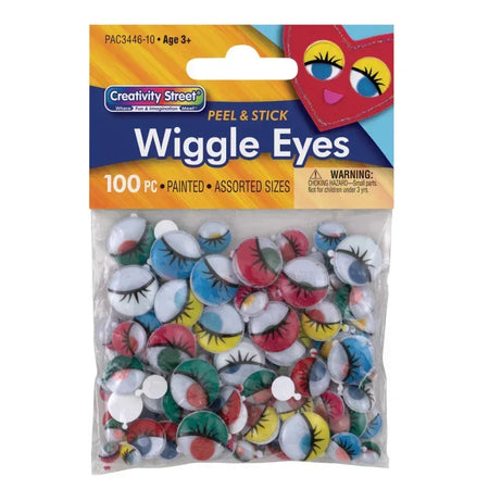 Peel & Stick Wiggle Eyes, Painted, Assorted Sizes, 100 Pieces