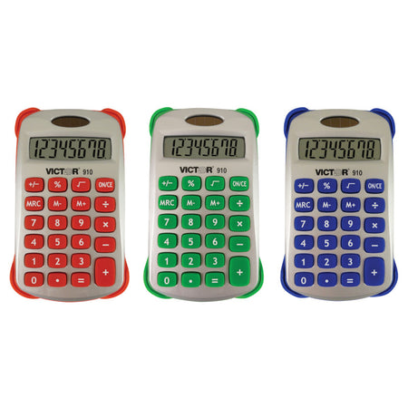 8 Digit Handheld Calculator with Cover in Bright Colors
