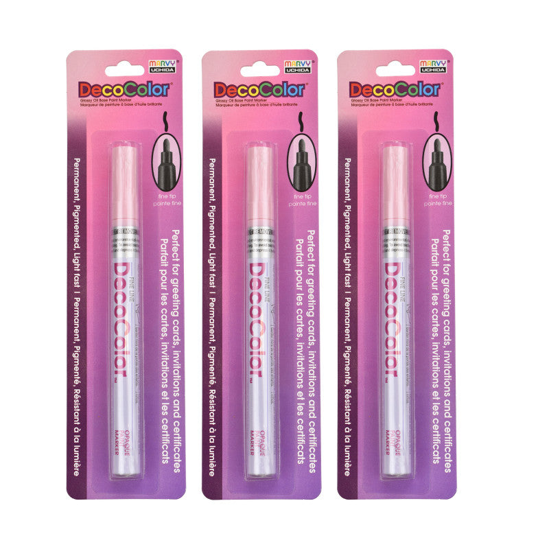 DecoColorÂ® Paint Marker, Fine Tip, 200-S, Blush Pink #76, Set of 3