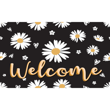 The Original Fun Mat&trade;, Welcome Mat, 18" x 30", Daisies Welcome