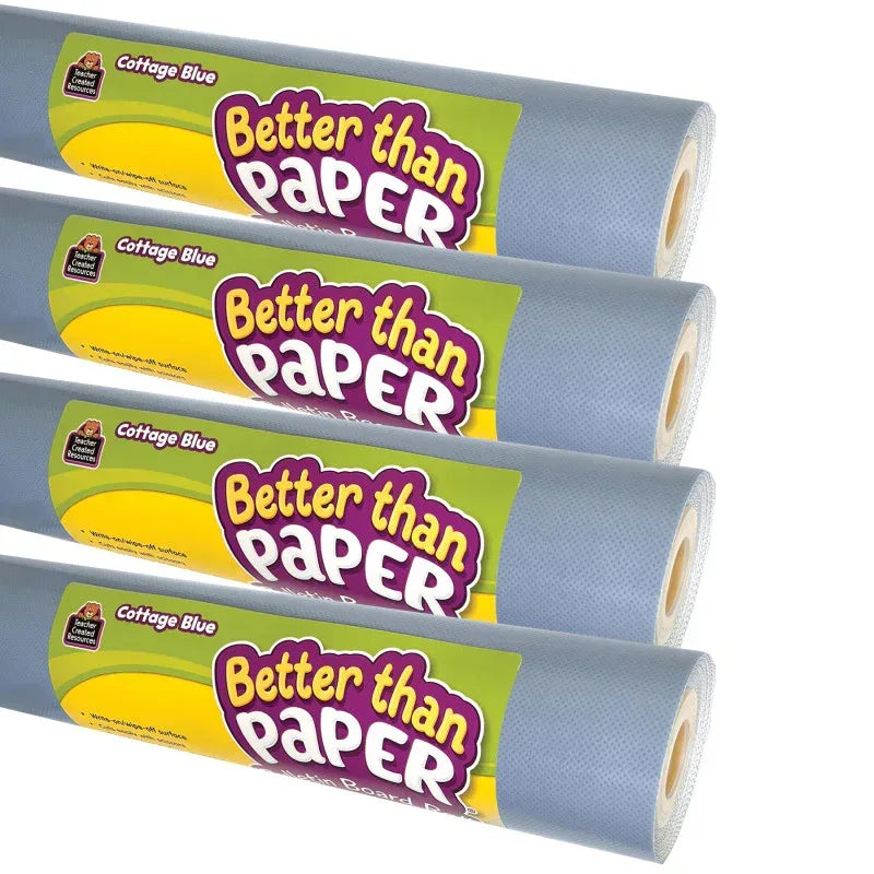 Better Than Paper&reg; Bulletin Board Roll, Cottage Blue, 4-Pack