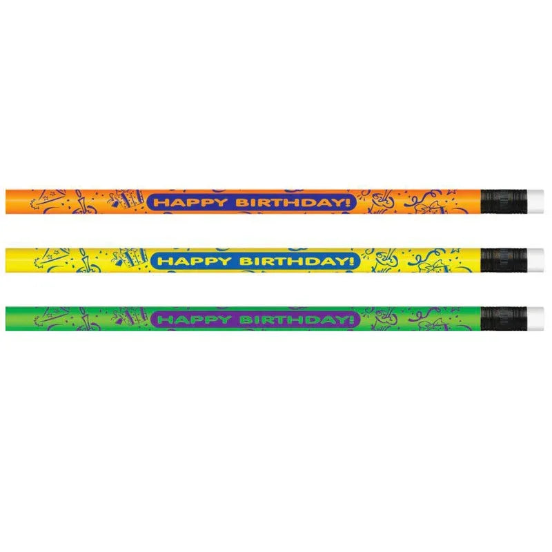 Neon Happy Birthday Pencil, Pack of 144