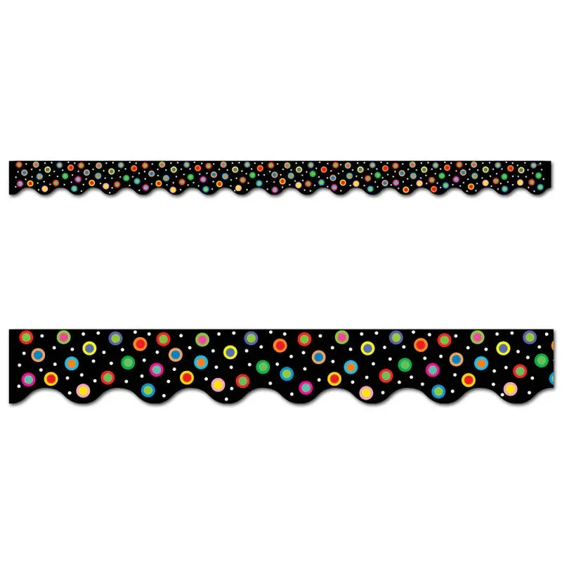 Dots on Black Wavy EZ Border, 48 Feet