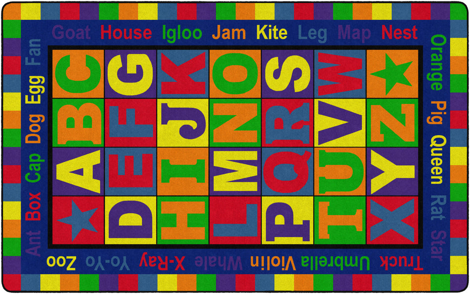 ABC WORDS RECTANGLE CARPETS 7' 6" x 12'