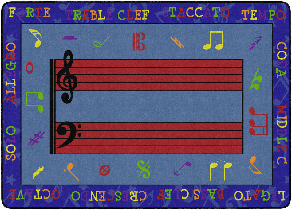 FUN WITH MUSIC RECTANGLE CARPETS 5'10" x 8' 4"