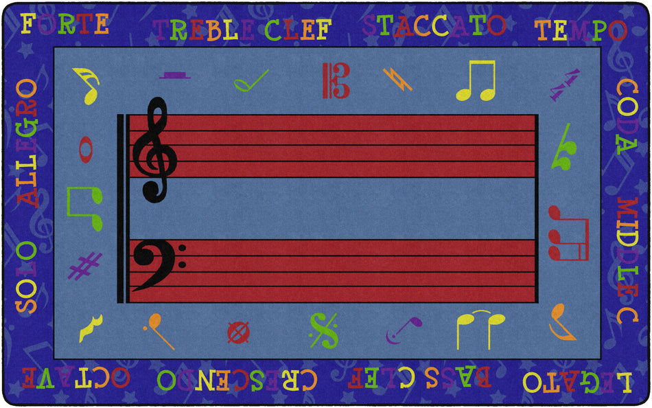 FUN WITH MUSIC RECTANGLE CARPETS 7' 6" x 12'