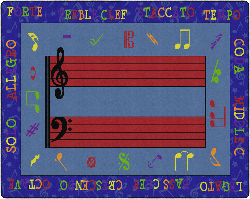 FUN WITH MUSIC RECTANGLE CARPETS 10'6 x 13'2