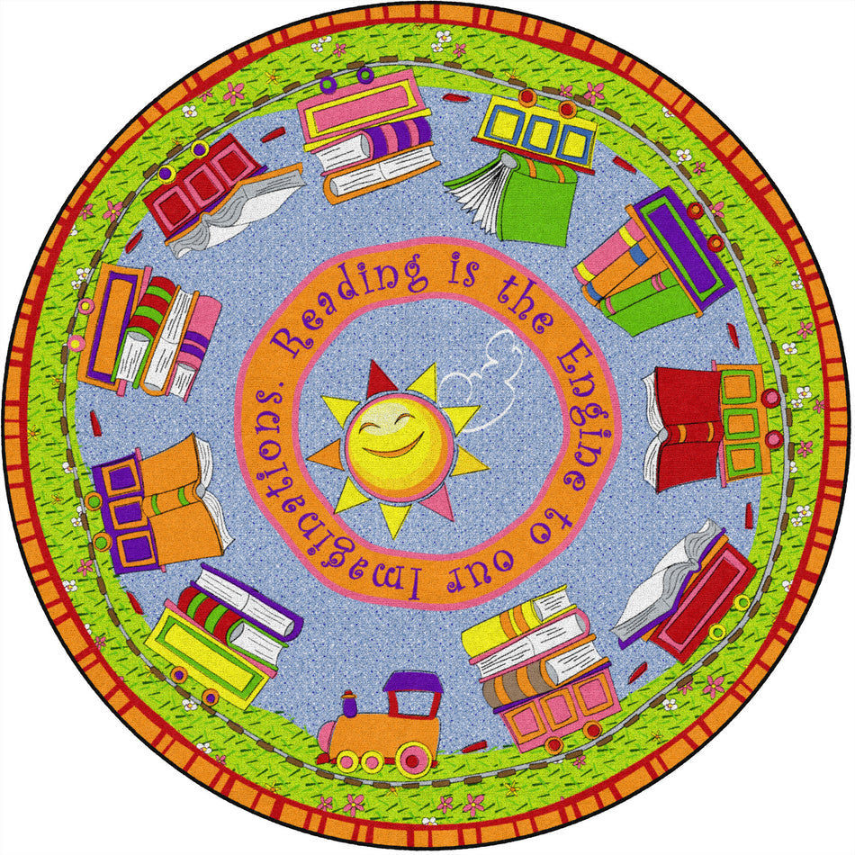 READING IS THE ENGINE ROUND CARPETS 6' Round