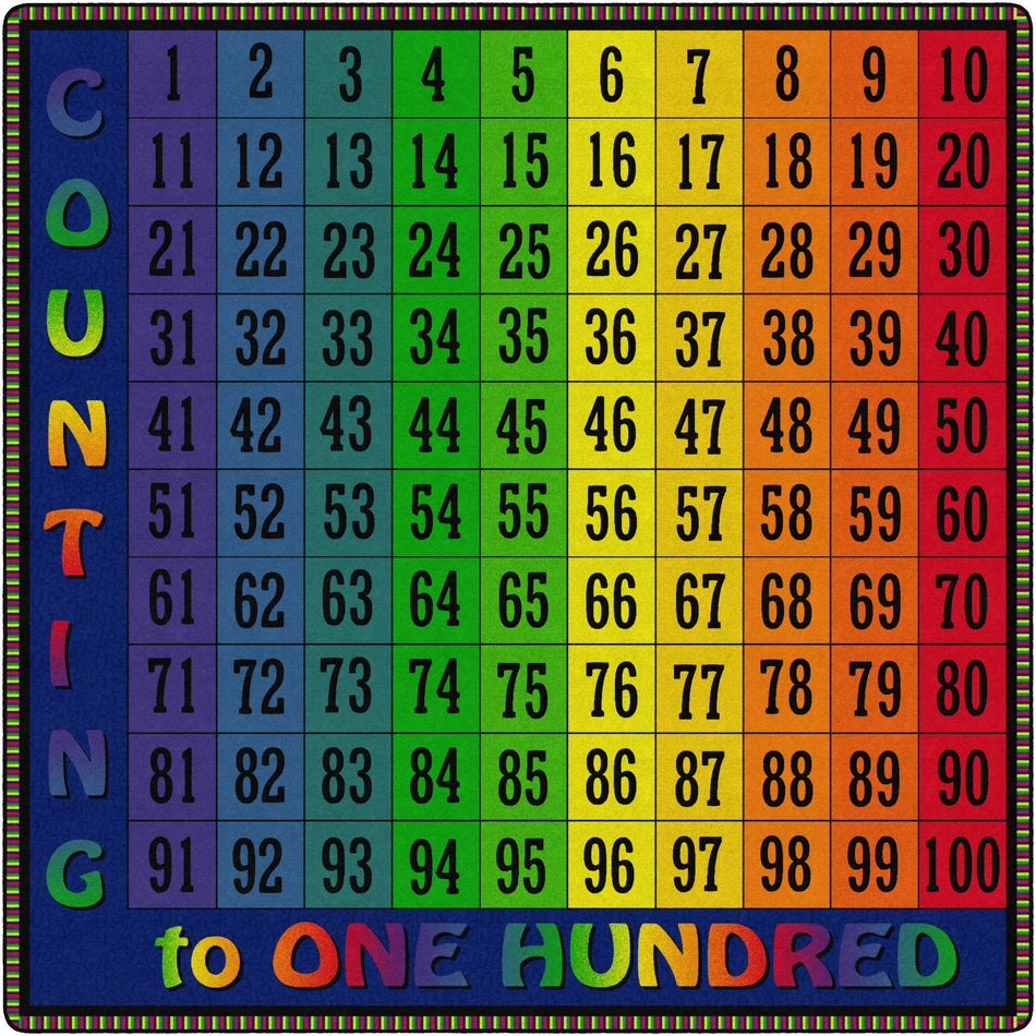 COUNTING TO 100 SQUARE CARPETS 12' X 12'