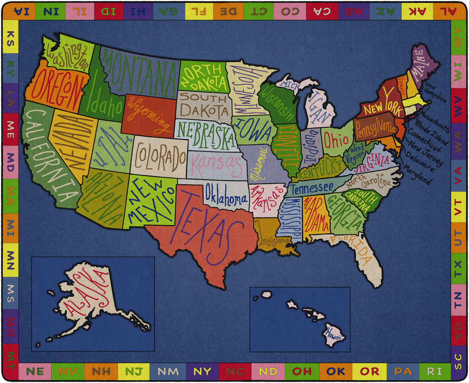 MY AMERICA DOODLE MAP  RECTANGLE CARPETS 10'6 x 13'2