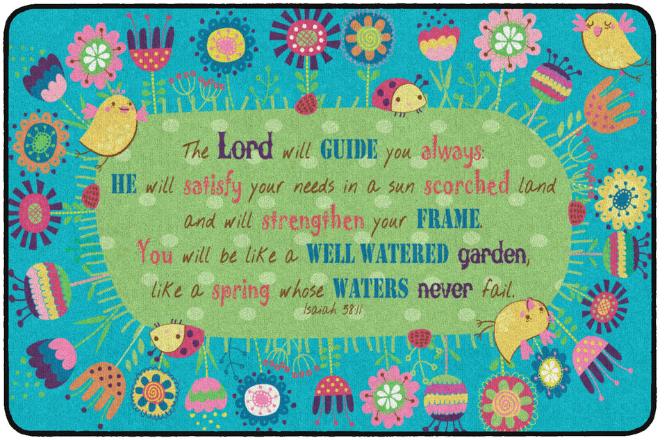 GOD'S GARDEN ISAIAH 58:11 RECTANGLE CARPETS 4' x 6'
