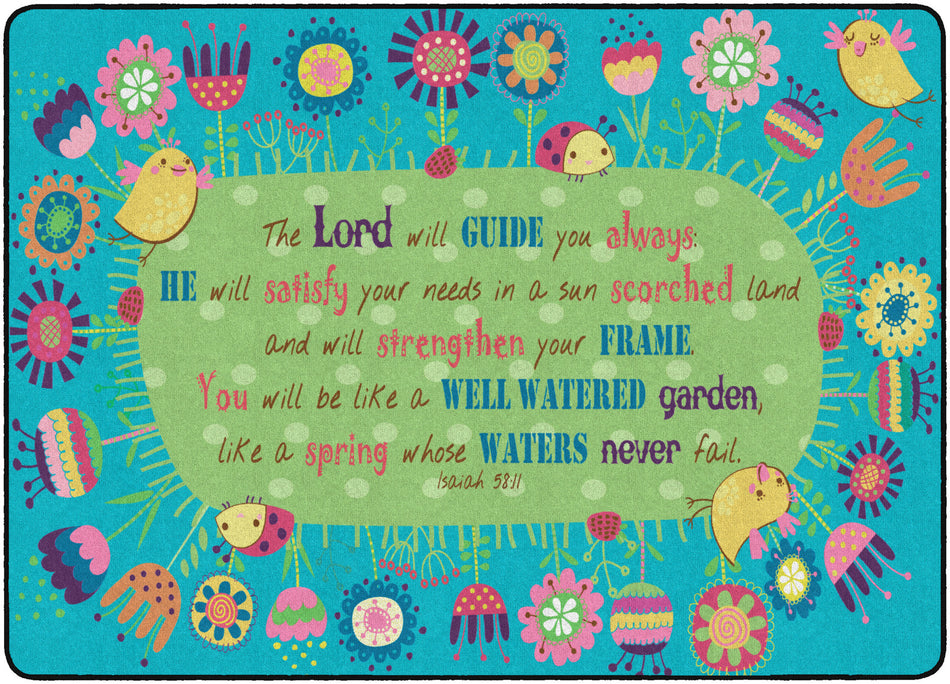 GOD'S GARDEN ISAIAH 58:11 RECTANGLE CARPETS 6'x8'4