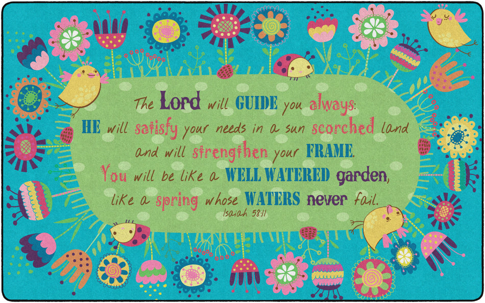 GOD'S GARDEN ISAIAH 58:11 RECTANGLE CARPETS 7'6 x 12'