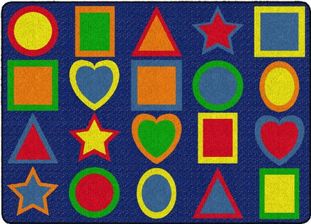 All Kinds Of Shapes Primary Colors Classroom Rug 6" x 9"