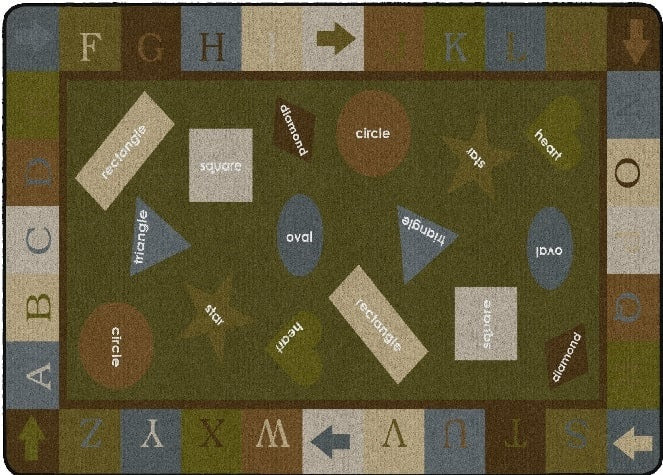 Simple Shapes Muted Colors Classroom Rug 6x9