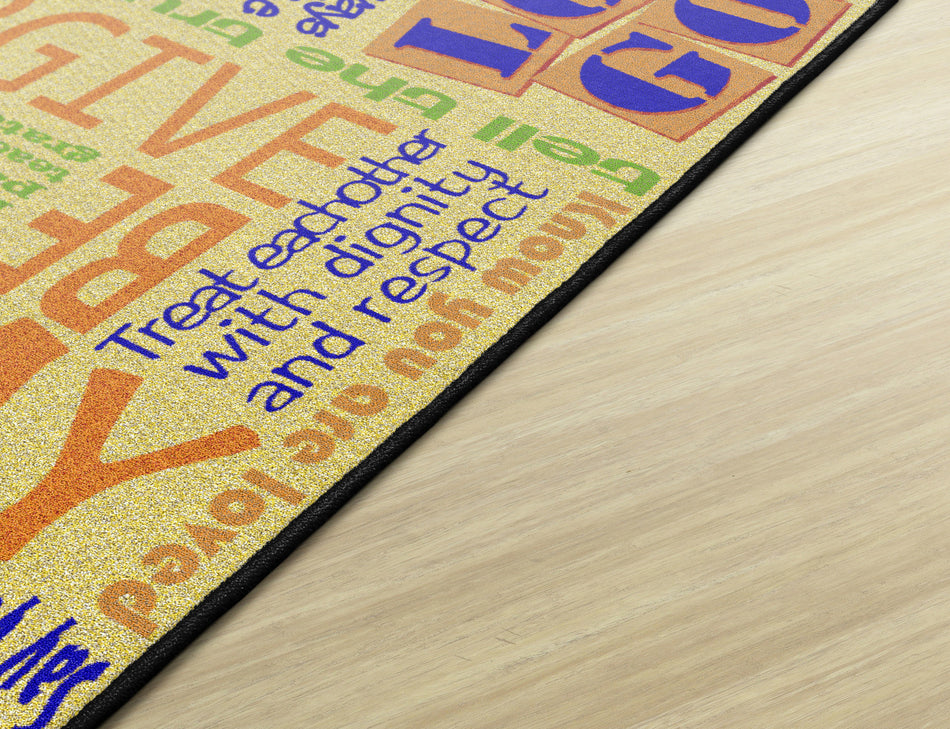 WALK HIS WALK YELLOW RECTANGLE CARPETS 4' x 6'