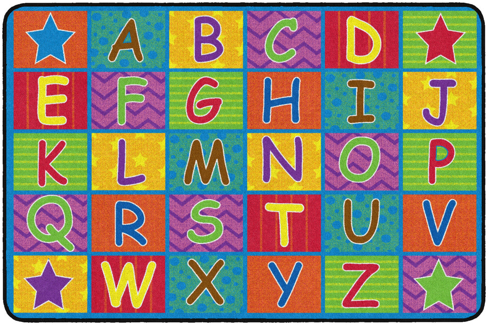 CHEERFUL ALPHABET RECTANGLE CARPETS 4' X 6'