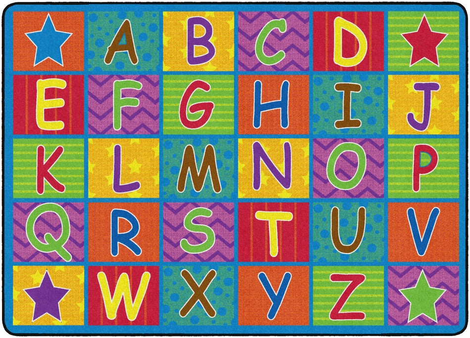 CHEERFUL ALPHABET RECTANGLE CARPETS 6'x8'4"