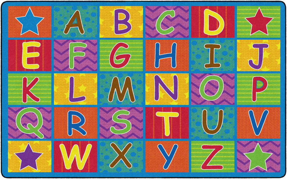 CHEERFUL ALPHABET RECTANGLE CARPETS 7'6"x12'